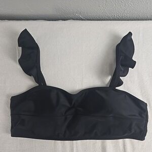 Summersalt The Ruffle Oasis Bikini Top Size 14 Black‎ Ruffle Resort Swim